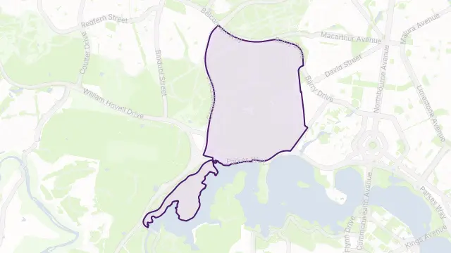ACT Remainder - Canberra Central Area Boundary Map