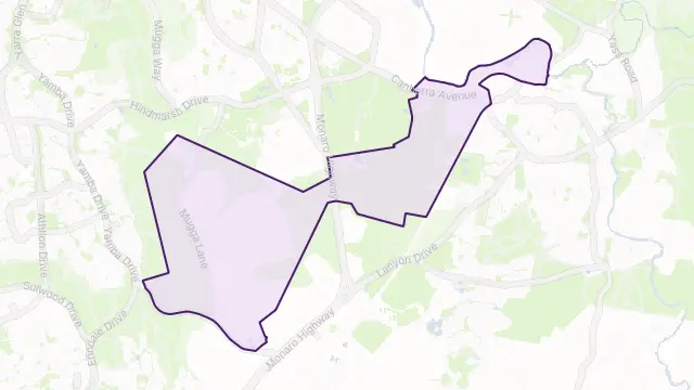 ACT Remainder - Jerrabomberra Area Boundary Map