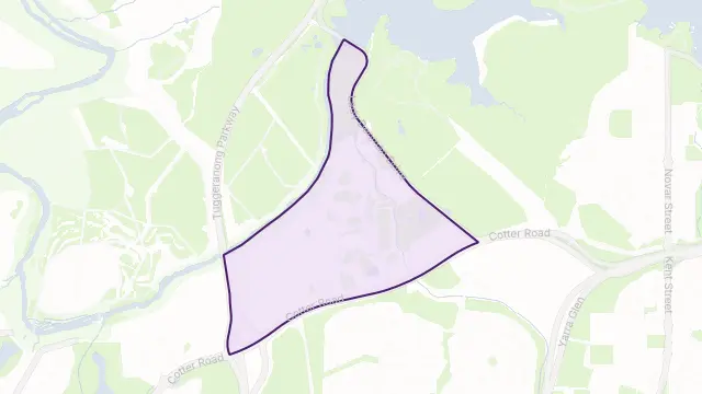 ACT Remainder - Weston Creek Area Boundary Map
