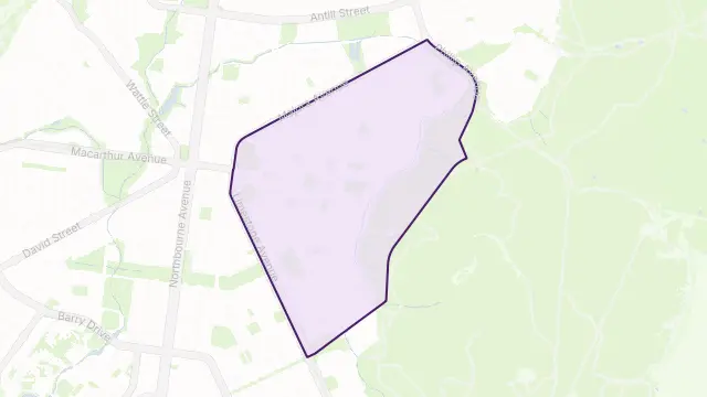 Ainslie Area Boundary Map