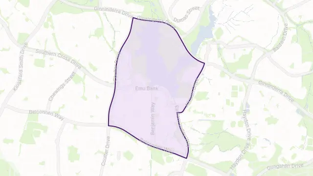 Belconnen Area Boundary Map