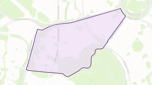Deakin Area Boundary Map