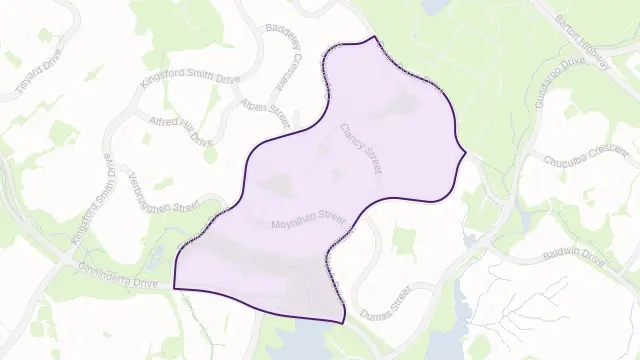 Evatt Area Boundary Map