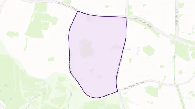 Weetangera Area Boundary Map