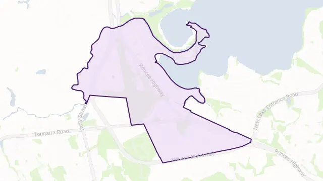 Albion Park Rail Area Boundary Map