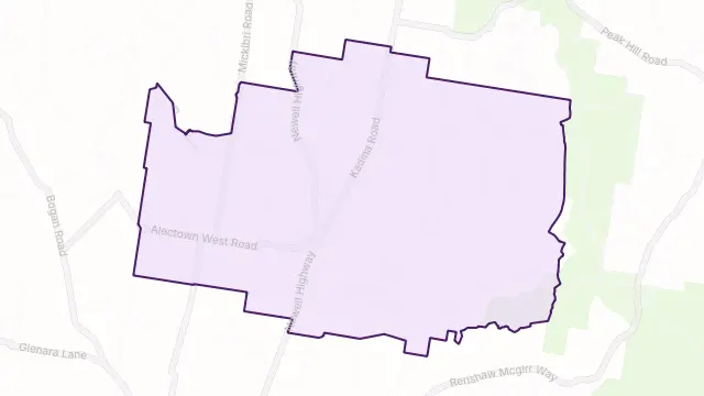 Alectown Area Boundary Map
