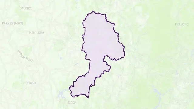 Bathurst Council Area Boundary Map