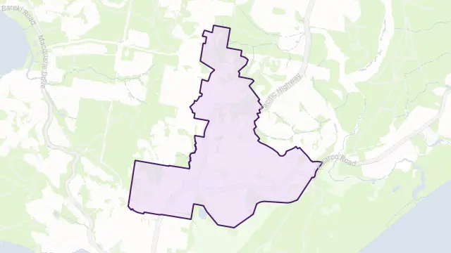 Belmont North Area Boundary Map