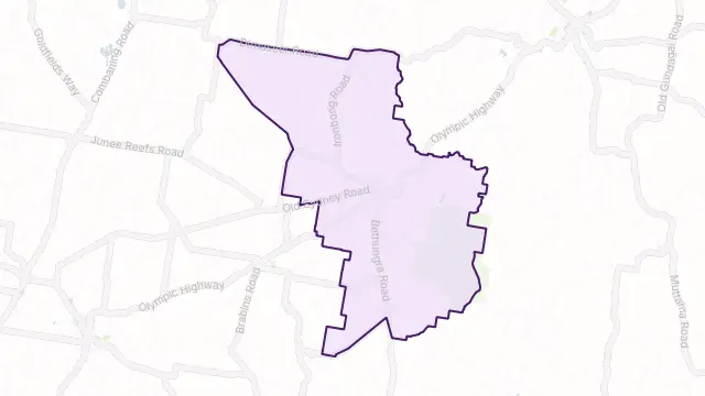 Bethungra Area Boundary Map