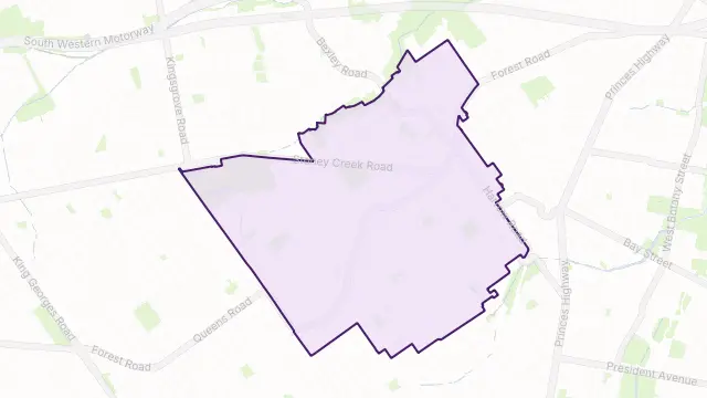 Bexley Area Boundary Map