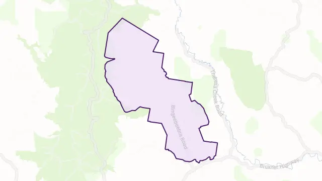Bingeebeebra Creek Area Boundary Map