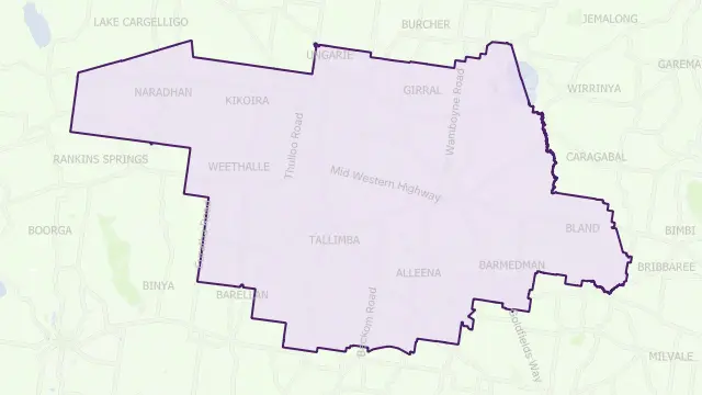 Bland Area Boundary Map