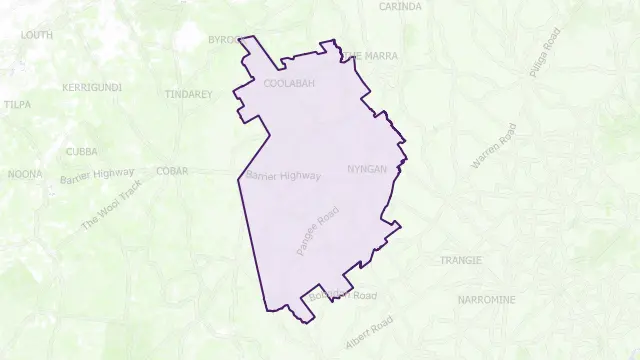 Bogan Council Area Boundary Map