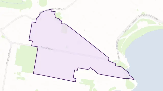 Bondi Area Boundary Map