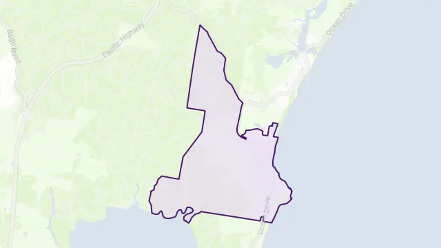 Bonny Hills Area Boundary Map