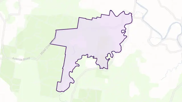 Bora Ridge Area Boundary Map