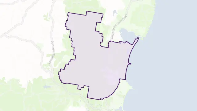 Bournda Area Boundary Map