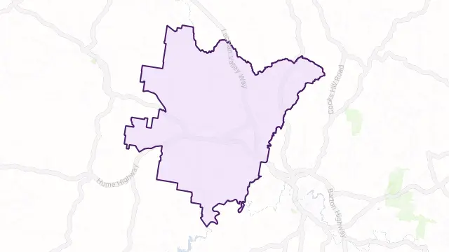 Bowning Area Boundary Map