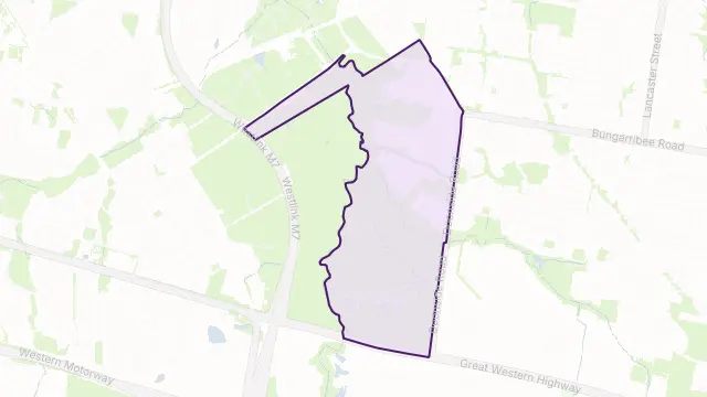 Bungarribee Area Boundary Map