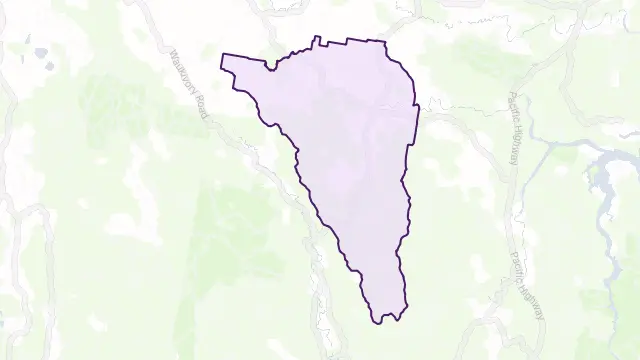 Bunyah Area Boundary Map