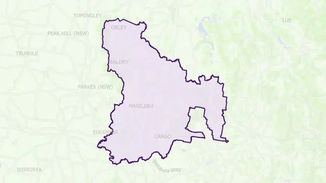 Cabonne Council Area Boundary Map