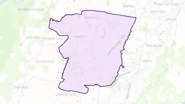 Camden Council Area Boundary Map