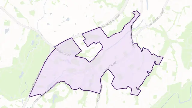 Campbelltown Area Boundary Map