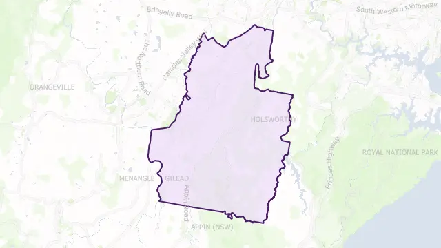 Campbelltown Council Area Boundary Map