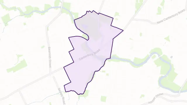Canterbury Area Boundary Map