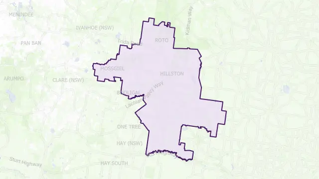 Carrathool Council Area Boundary Map
