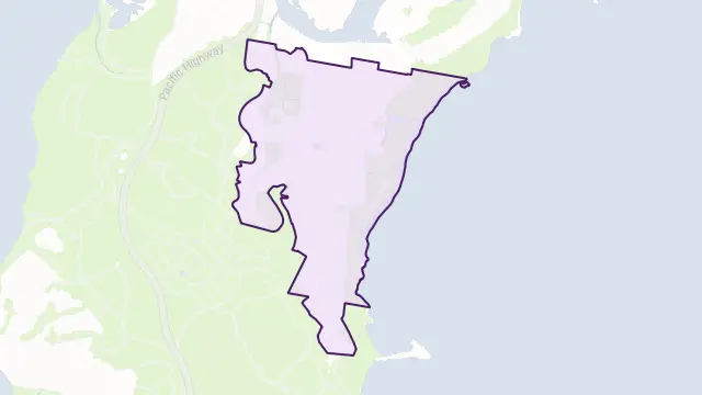 Caves Beach Area Boundary Map