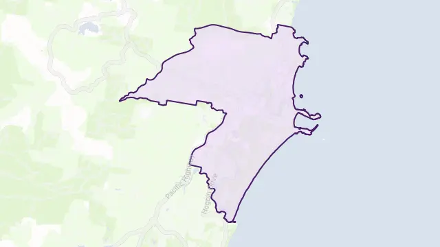 Coffs Harbour Area Boundary Map