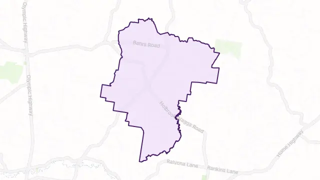 Cookardinia Area Boundary Map