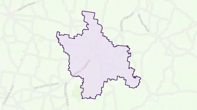 Cootamundra Area Boundary Map