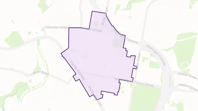 Crows Nest Area Boundary Map
