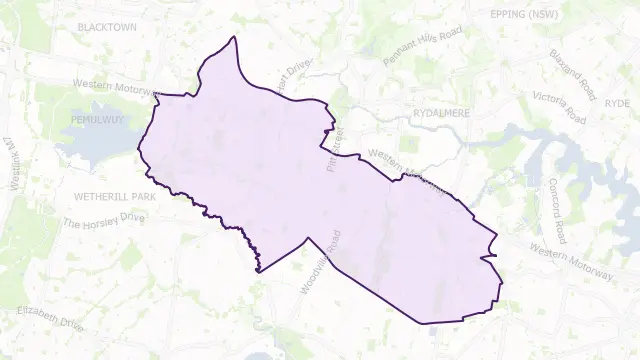 Cumberland Council Area Boundary Map