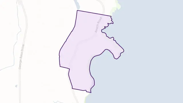Denhams Beach Area Boundary Map
