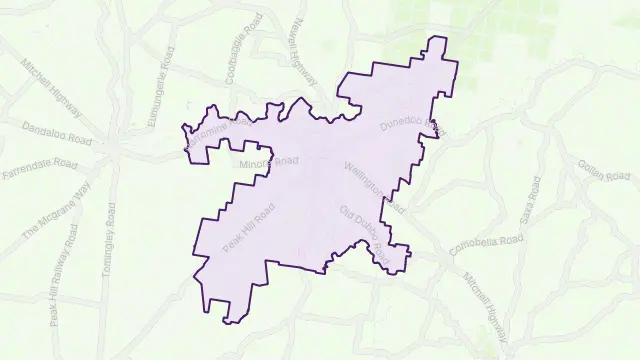 Dubbo Area Boundary Map