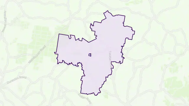 Dunedoo Area Boundary Map
