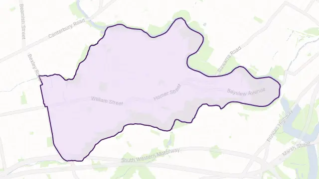 Earlwood Area Boundary Map