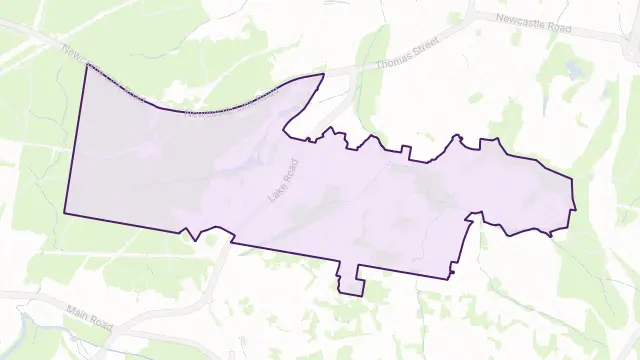 Elermore Vale Area Boundary Map