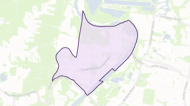 Emu Plains Area Boundary Map