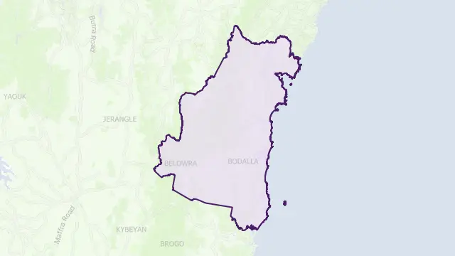 Eurobodalla Area Boundary Map