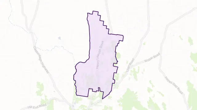 Eurunderee Area Boundary Map