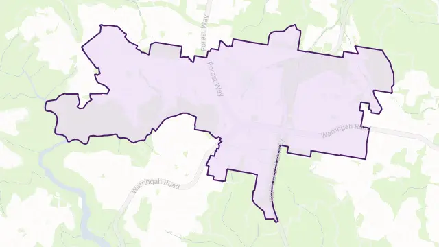 Frenchs Forest Area Boundary Map
