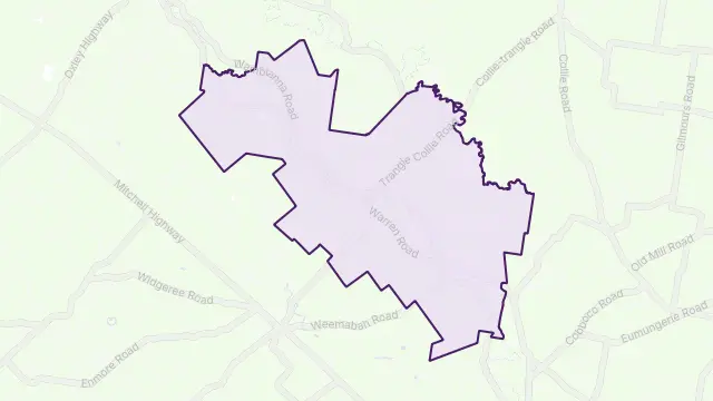 Gin Gin Area Boundary Map