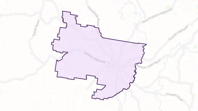 Glen Innes Area Boundary Map