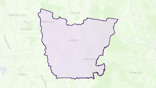 Glen Innes Severn Council Area Boundary Map