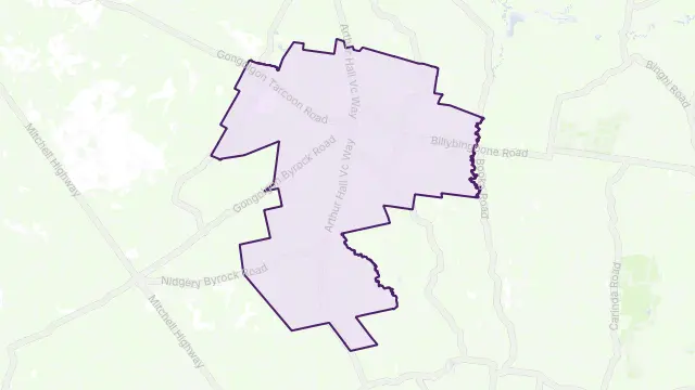 Gongolgon Area Boundary Map