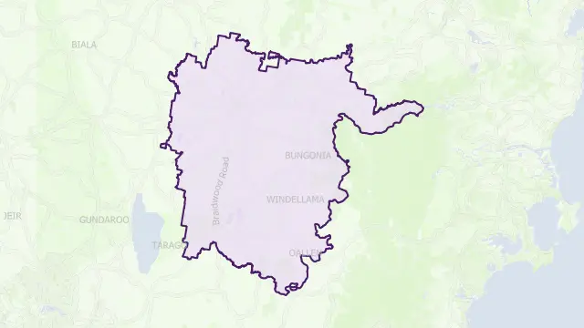 Goulburn Mulwaree Council Area Boundary Map